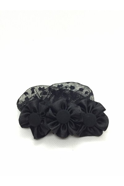 Çınar Aksesuar Fileli Toka - Otomatik Toka - Topuz Tokası - Çiçekli Model