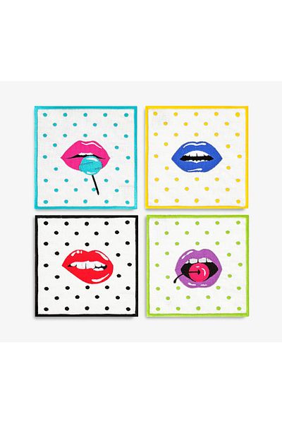 ge living Popart Coffee Cup Pad - 4 Cocktail Napkins