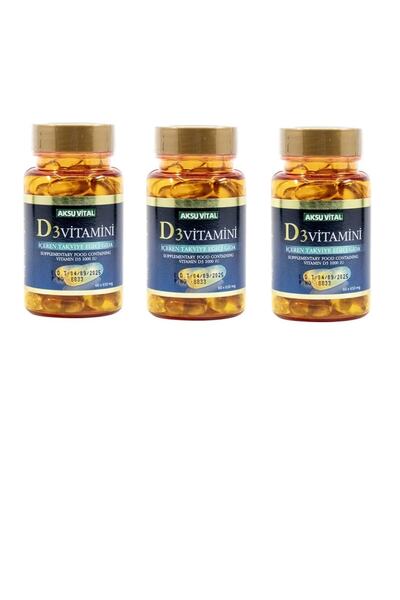 Aksu Vital Vitamin D3 60 Soft Gel - 3 Pieces