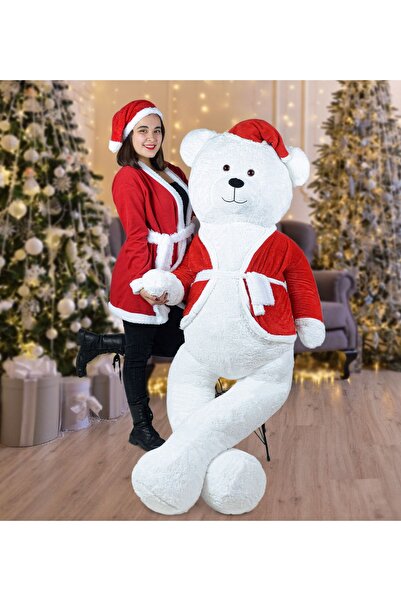 Bora Toys 200 Cm Teddy Bear with Santa Hat New Year, Christmas Gift
