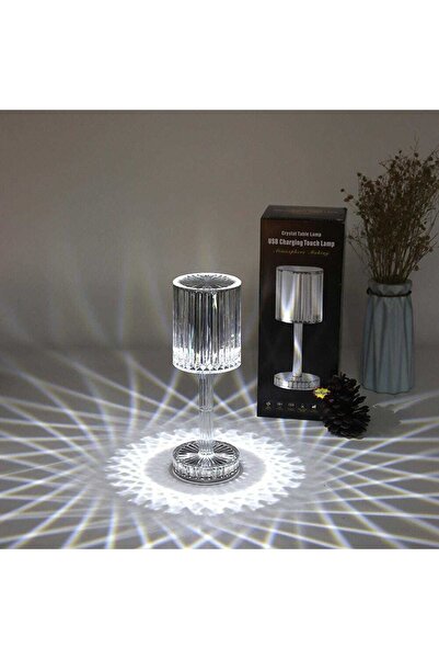 Butfulake Projeksiyon Masa Lambası Led Sensör Usb Şarj Masa Lambası Bar Resto...