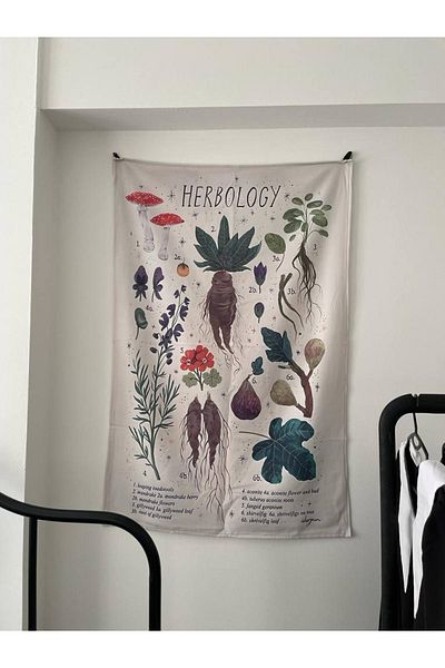 Planet Butik Herbology Wall Cloth - Wall Tapestry I 70 X 100 Cm