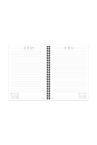 KESKİN COLOR Agenda zilnică în spirală, copertă rigidă, hârtie albă cu rigle, (17x24 cm)