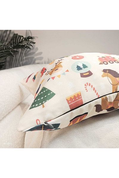 Alacastore Husă de pernă decorativă pentru cameră pentru copii cu tematică de Anul Nou