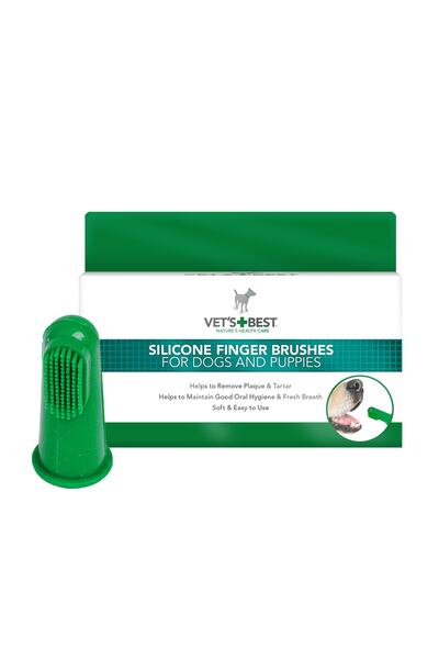 Vets Best Kedi Köpekler Için Silikon Başlıklı Parmak Diş Fırçası 5,5cm 5'li P...