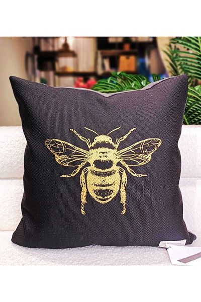 Alacastore Set de huse de pernă decorative Gold Bee Cinnamon Plush 2