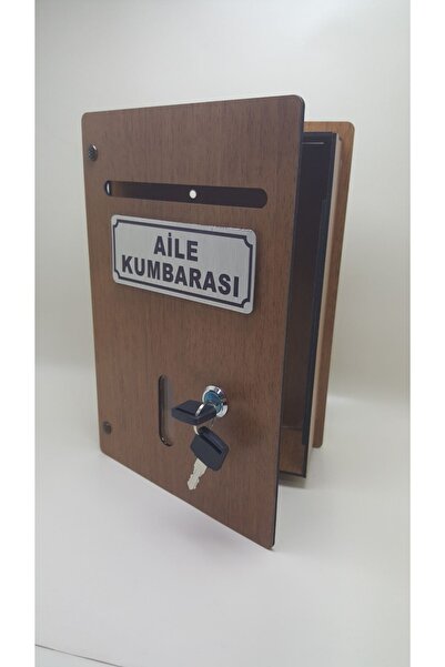 hediyelikevi Büyük Boy Ahşap Aile Kumbarası