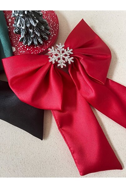 WAHSHE مشبك من الساتان على شكل فيونكة ندفة الثلج