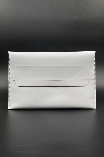 MAT Deri Macbook Case White 13/13.3/13.6 Inch Genuine Leather Carrying Bag Compatible with Macbook Pro and Air