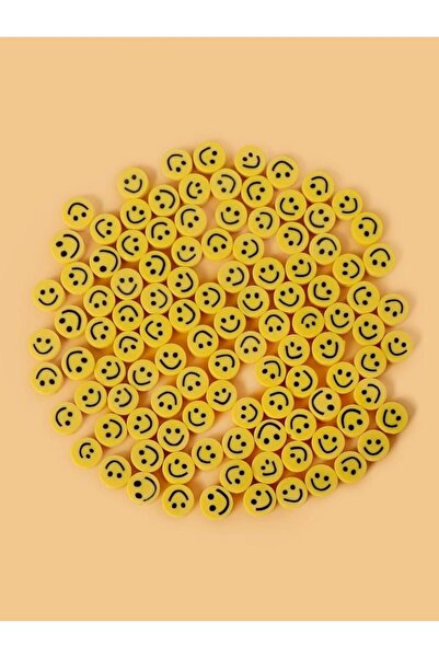 Yumuşakkeçe فيمو خرز فيمو أصفر للوجه المبتسم 25 قطعة