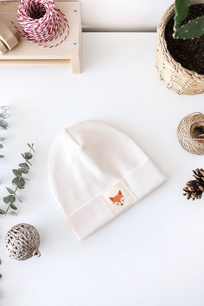 Doğan Collection Ribbed Fox Label Ecru Beret
