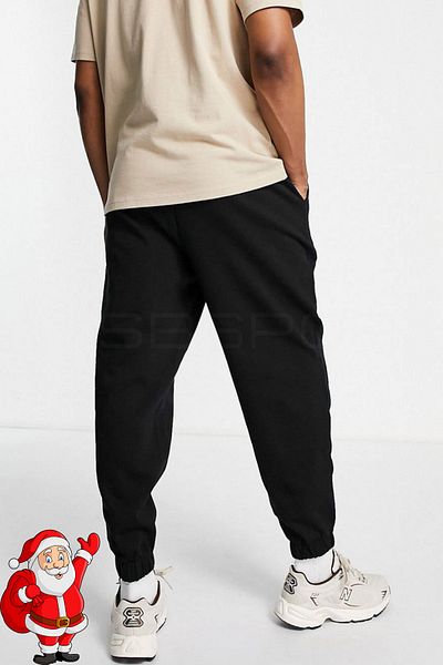 BSBSPOR Καλοκαιρινό Unisex Jogger Μαύρο Oversize Ελαστικό Παντελόνι