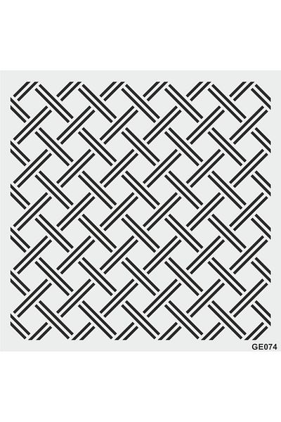 STENCİLTASARIM Stencil Design Ge074 Geometric Wicker Wall Wooden Glass Painting Pattern