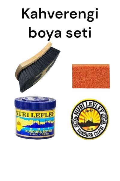 nurileflef Ayakkabı Boya Seti Kahverengi 4parca Set