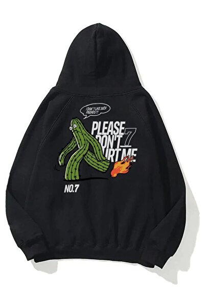 prtnc protonic Oversize Sweatshirt Please Dont Hurt Me Siyah
