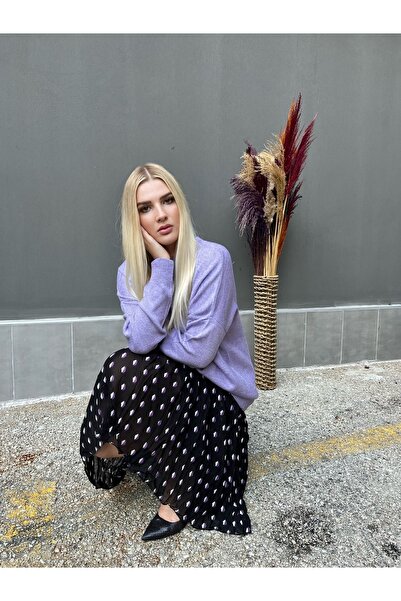 ileenofficial Eteği Şifon Triko Elbise