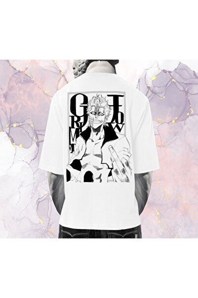 Güvenin Düşü Bleach - Grimmjow Jaegerjaquez - Oversize Tişört (arka Baskılı)