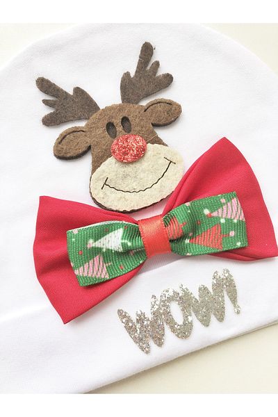 Mamasita Baby Boy Christmas Themed Beanie with Deer