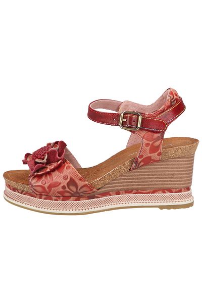 LAURA VITA Sandalette - Rot - Keilabsatz