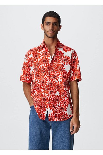 MANGO Man Hemd mit Blumenmuster