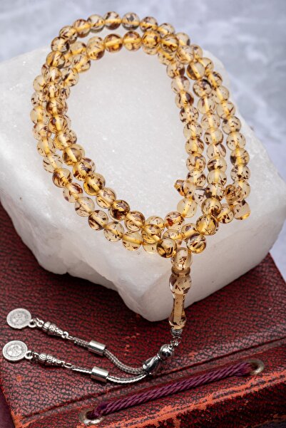 enderun Hediyelik Kaliteli 99'luk Çay Fosilli Namaz Tesbihi Dua Tesbihi