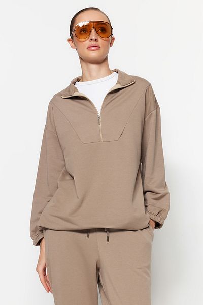 Trendyol Modest Sweatsuit-Set - Braun - Regular Fit