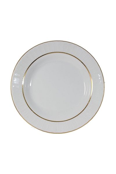 Güral Porselen Mother of Pearl 25cm Flat Plate Gilded 6 Pieces