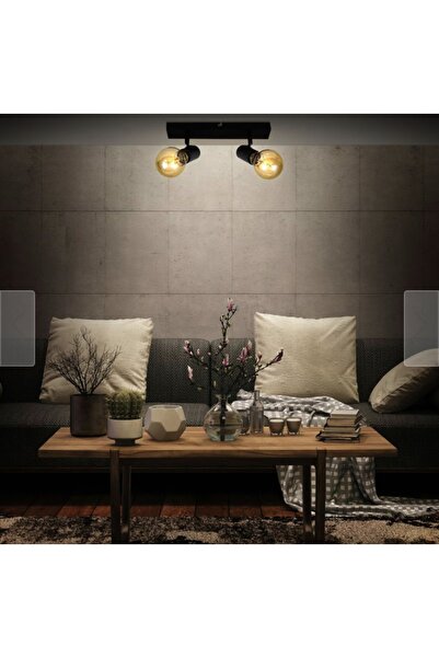 Rsylight Retro Metal Dekoratif 2 Li Tavan Plofyoner Mafsallı Spot Avize