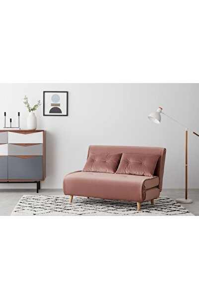 Romano Dizayn Yataklı Kanepe Ikili Çekyat Rmn 9428, Pembe