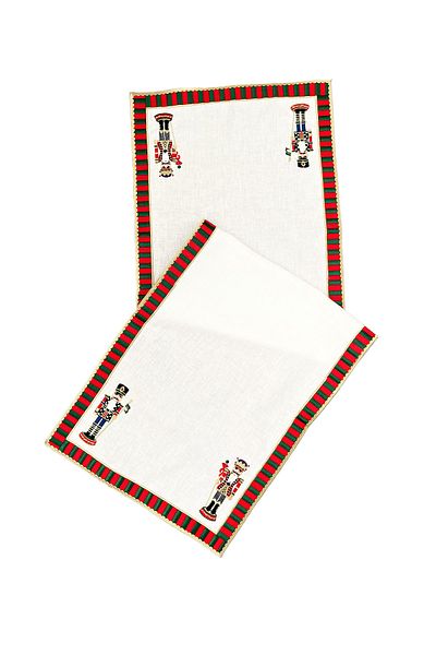 ge living Decorative Nutcracker Patterned Christmas Themed Runner 40 cm X 120 cm