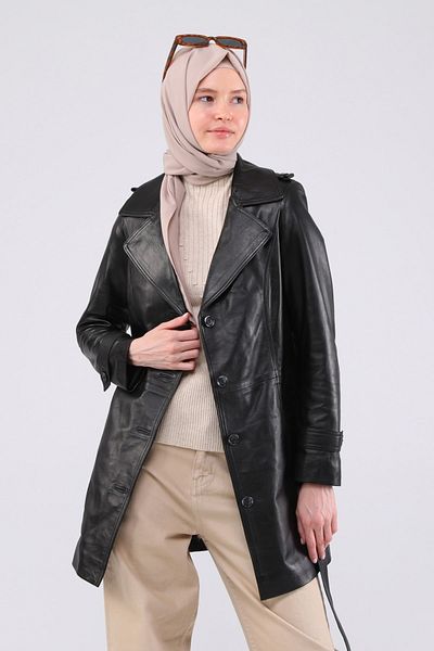 CE-YIL DERİ ÜRÜNLERİ Women's Genuine Leather Jacket