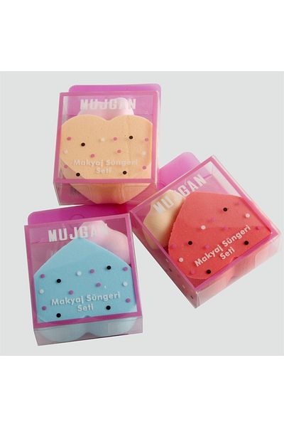 feryal 2 Pieces Heart Makeup Sponge - Comfortable Cut