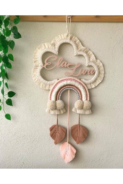 FN Bebek Çocuk Odası Isimli Makrome Kapı Süsü Bebek  Doğum