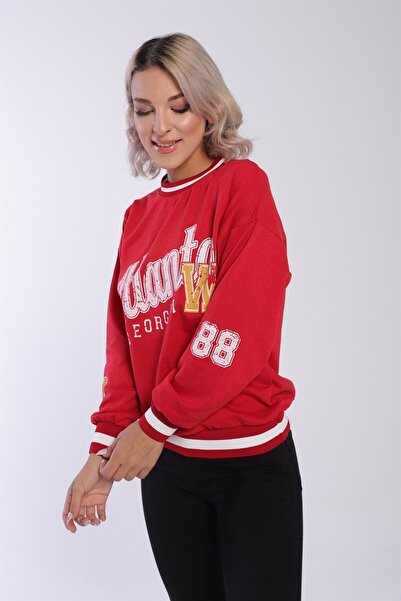 alita butik سويت شيرت نسائي برقبة دائرية مطبوع من Atlanta A22s101-1067