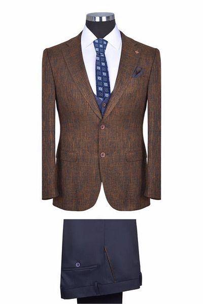 BAGGI Slim Fit Patterned Vest Suit Mustard