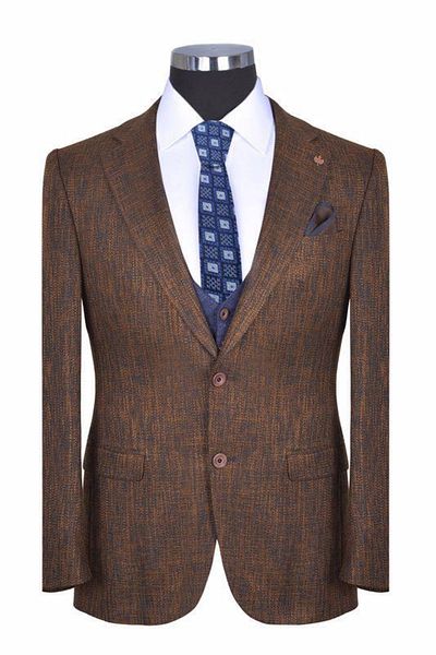 BAGGI Slim Fit Patterned Vest Suit Mustard