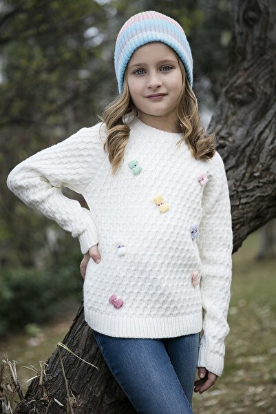Lela Crew Neck Bow Detailed Sweater Girl's Sweater 633mj804