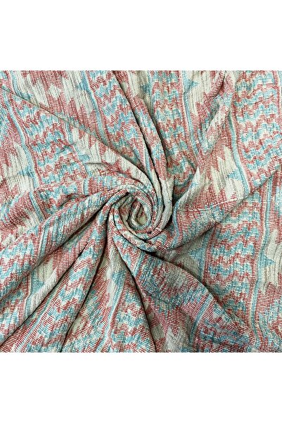 Dore Eskitme Etnik Desen Pamuklu Örme Hırkalık Kumaş