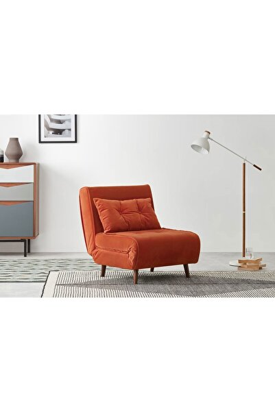 Romano Dizayn Yataklı Kanepe Tekli Çekyat Rmn 9421, Turuncu