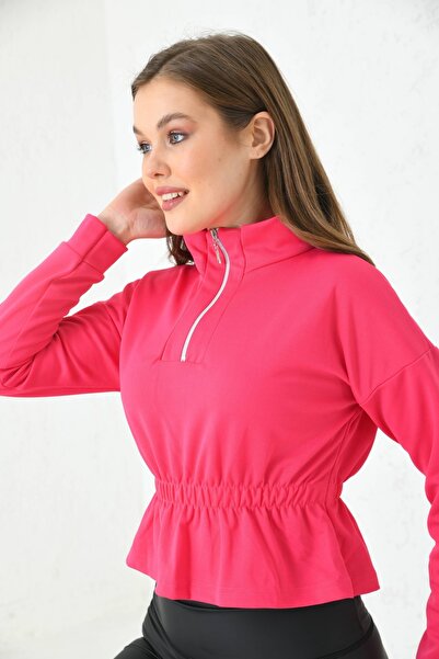 VOLT CLOTHİNG Women's Zippered Gathered Waist Blouse