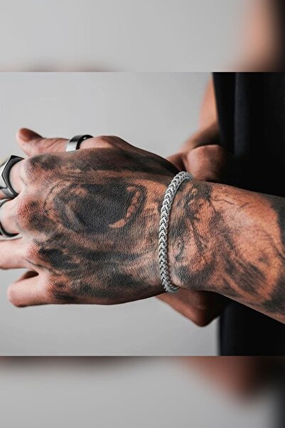 THE Gifts Unisex Tilki Kuyruğu Kararmaz Gümüş Çelik Bileklik