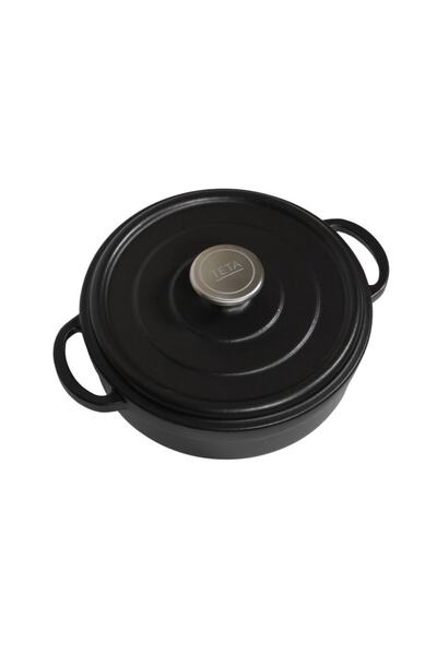 TETA MUTFAK 24 Cm Siyah Sığ Demir Döküm Tencere
