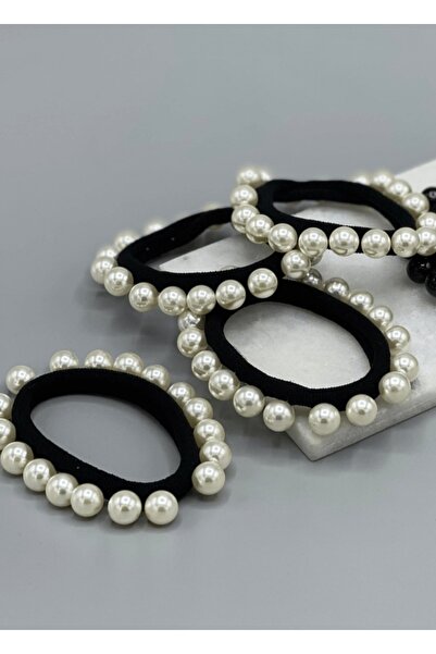 EFLAMEL DESING Set de 4 catarame din cauciuc alb perlat - Accesoriu pentru păr