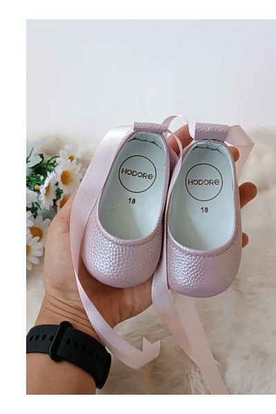 Hodore Fiore Genuine Leather Baby Ballerina Loafer Lilac