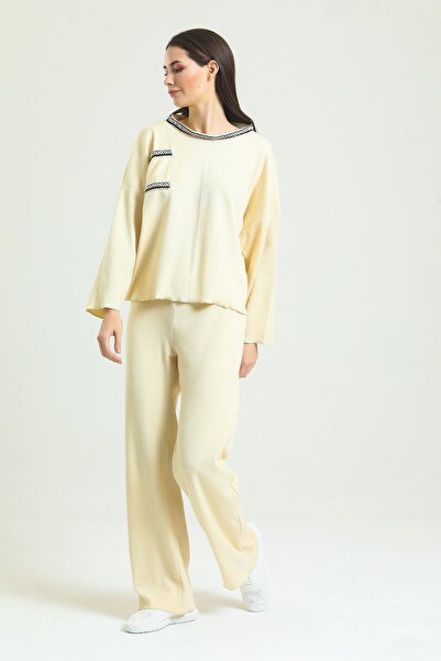 Fitilli Desenli Pijama Takımı