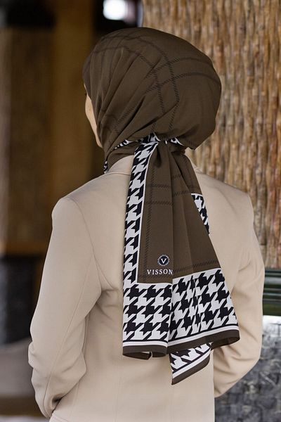 Vissona Γυναικείο Luxury Medina Silk Shawl Mink - Μαύρο