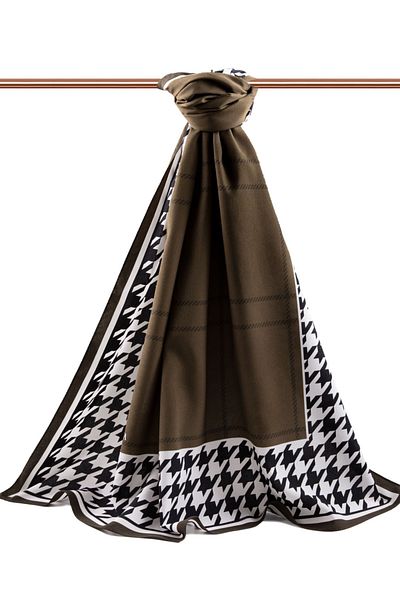 Vissona Γυναικείο Luxury Medina Silk Shawl Mink - Μαύρο