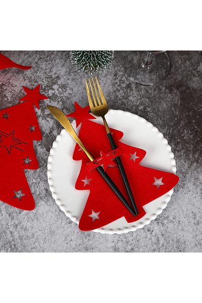 Masalsı Concept Red 6 Pieces New Year Set Decorative Spoon Holder - New Year Decor