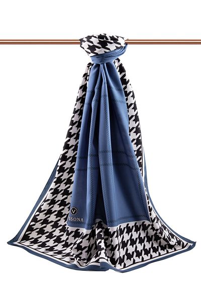 Vissona Γυναικείο Luxury Medina Silk Shawl Indigo - Μαύρο