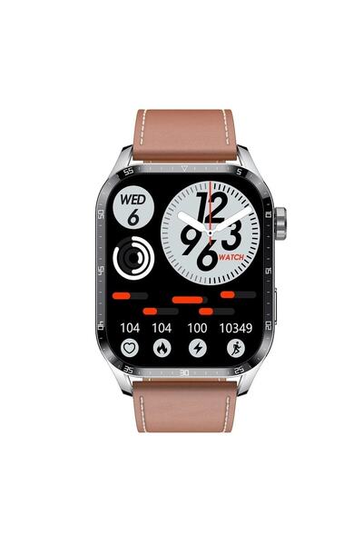 Watch G4 Pro Gümüş Kahverengi Akıllı Saat Iphone Ve Android Tüm Telefonlara Uyumlu